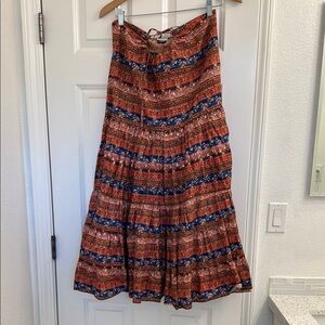 Bohemian Multicolor strapless dress